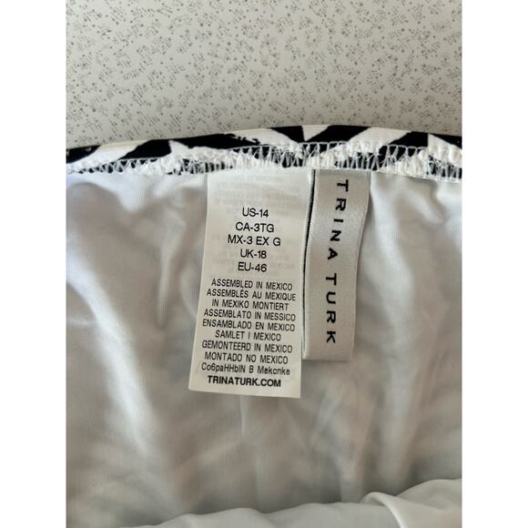 Trina Turk Bikini Top Bottoms Set Tribal Beach Boho Black Size 14 Bundle 3pieces - Picture 5 of 13